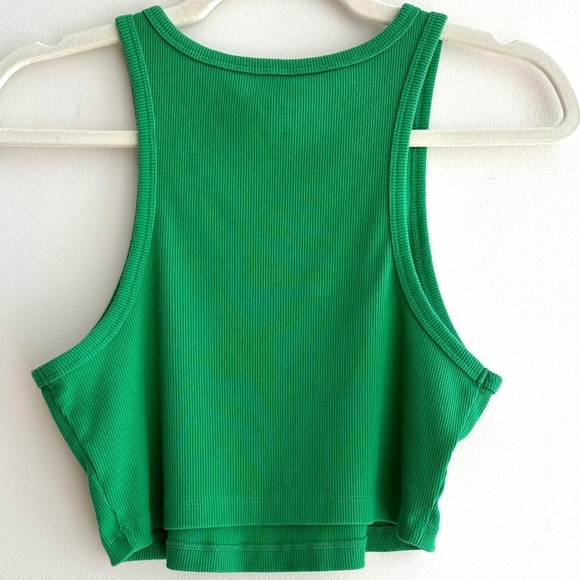 wild fable Bright Green Cropped Ribbed Racerback Tank Top, Size Large - Picture 8 of 15